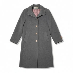 Vintage Holt Renfrew Wool Angora Long Coat Grey Lined Tailored Jacket Sz 6